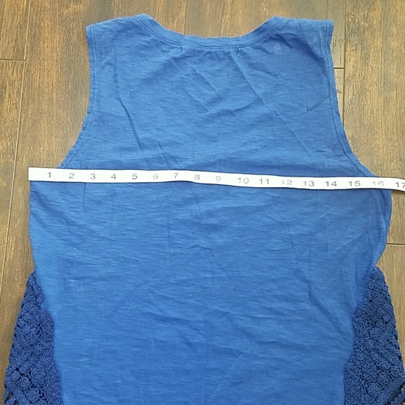 MICHAEL STARS crochet lace tank scoop neck top OS - Picture 3 of 5